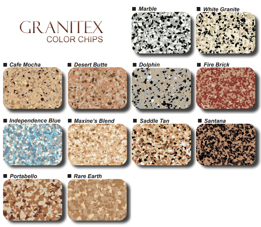 Granatex color chips.