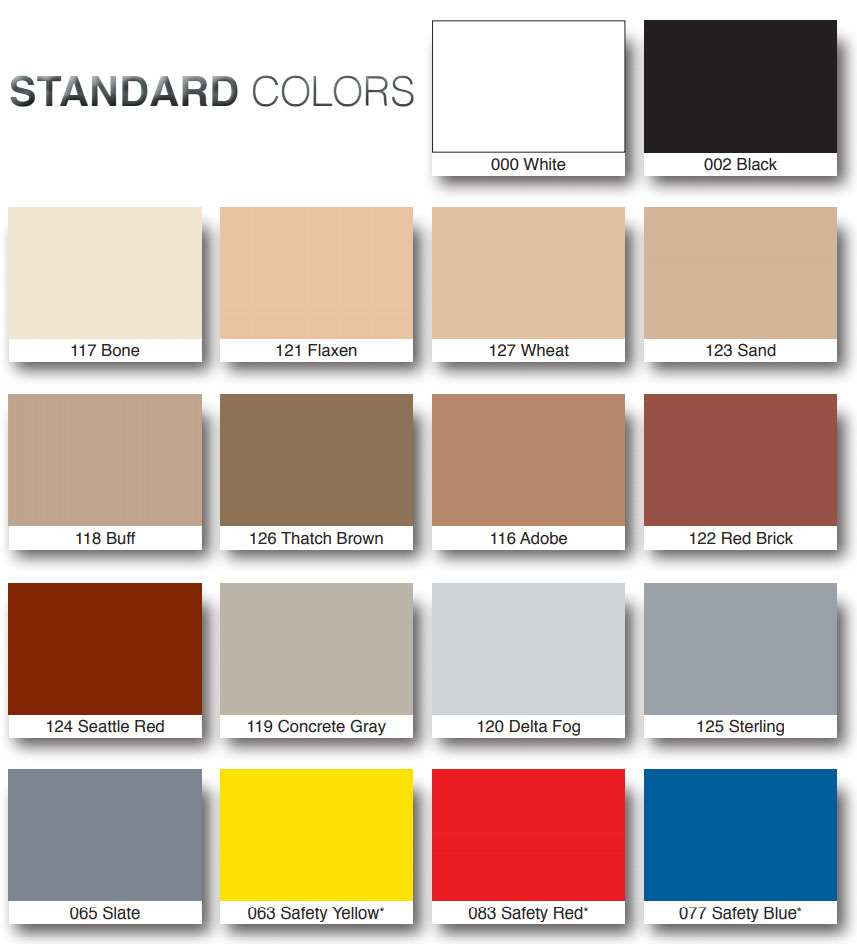Standard epoxy colors